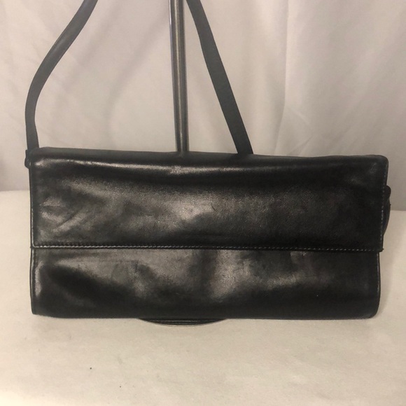 PRESTON & YORK vintage black buttery soft leather handbag. Detachable straps. - Picture 1 of 10